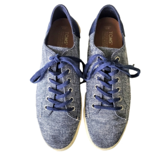 TOMS Sneakers Two toned Denim blue/Navy  size 9 - Picture 1 of 8